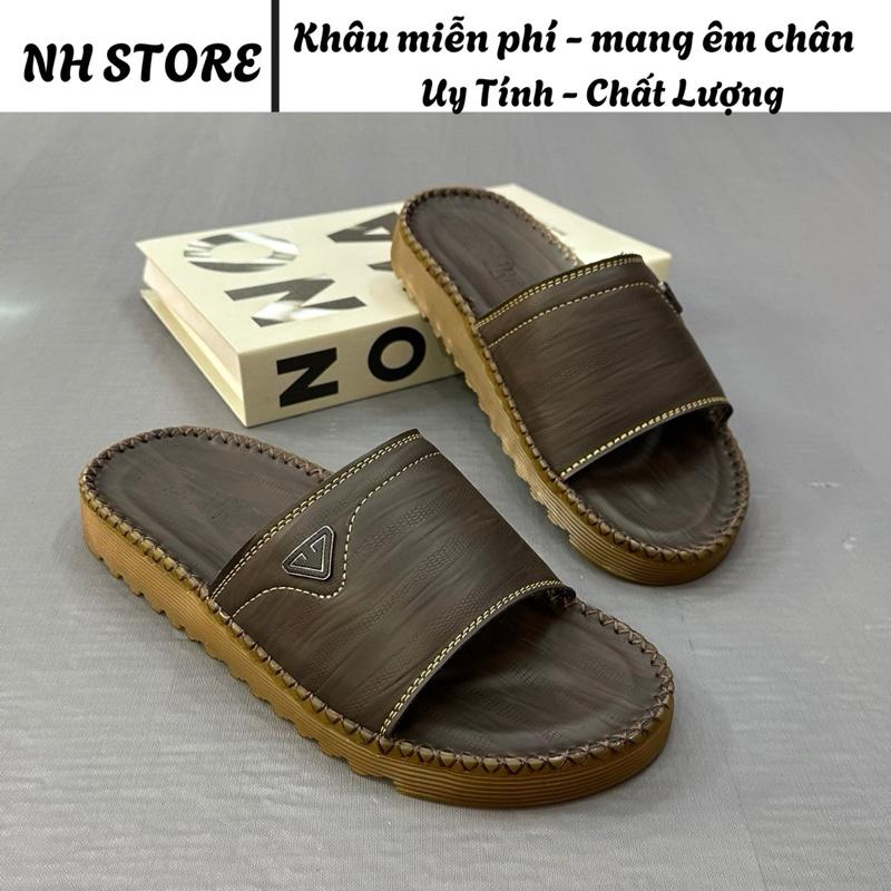 Mẫu Mới 2025 Dép Nam Doctor Quai Ngang Da Cao Cấp Đế Đúc Cao Su Nguyên Khối Răng Cưa Chống Trơn Trượt Dép Đẹp Cho Nam quai Da Phủ Nano Chống Thấm Nước Đi Mưa Đi Nước Vô Tư Mặt Đế Lót Đệm Mang Êm Chân Thiết Kế Đơn Giản Dễ Phối Đồ