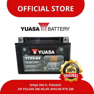 AKI YUASA ORIGINAL YUASA YTX9 12V 8AH UNTUK MOTOR NINJA 250 FI PIAGGIO ZIP PULSAR 200 NS APACHE RTR 200