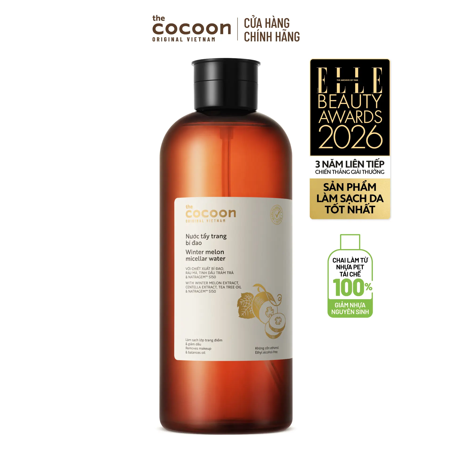 Ảnh đại diện Supersize - Nước tẩy trang bí đao Cocoon tẩy sạch makeup & giảm dầu 1000ml