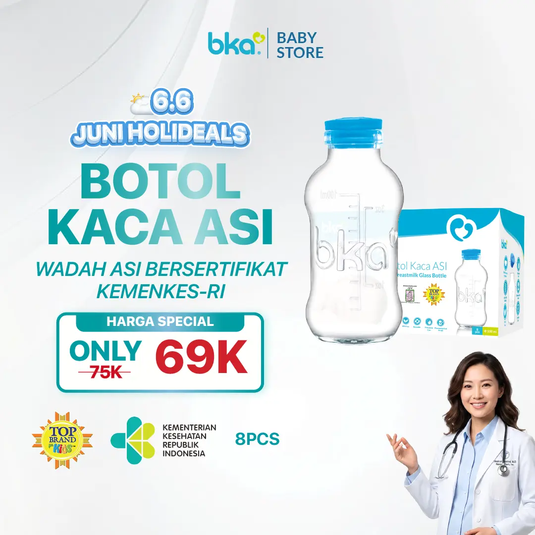[ORI] BKA Botol Kaca ASI isi 8 Pcs | Wadah ASI Bersertifikat KEMENKES | Botol Penyimpan ASI | Perlengkapan Ibu Menyusui & Ibu Hamil