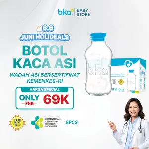 [ORI] BKA Botol Kaca ASI isi 8 Pcs | Wadah ASI Bersertifikat KEMENKES | Botol Penyimpan ASI | Perlengkapan Ibu Menyusui & Ibu Hamil