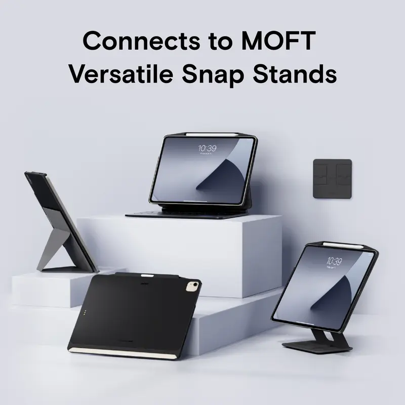 Ốp Có Nút Snap MOFT, Dành Cho iPad Pro 12.9 "(5), Tương Thích Với Bàn Phím Ma Thuật Và Kết Nối Từ Tính, Giá Đỡ Đa Năng, Có Ngăn Đựng Bút Chì 6