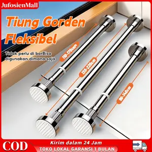 JuFosien JuFosien Tiang Gorden Batang Tiang Gorden Fleksibel Gantungan Serbaguna Teleskopik Gantungan Baju Tirai Kamar Mandi