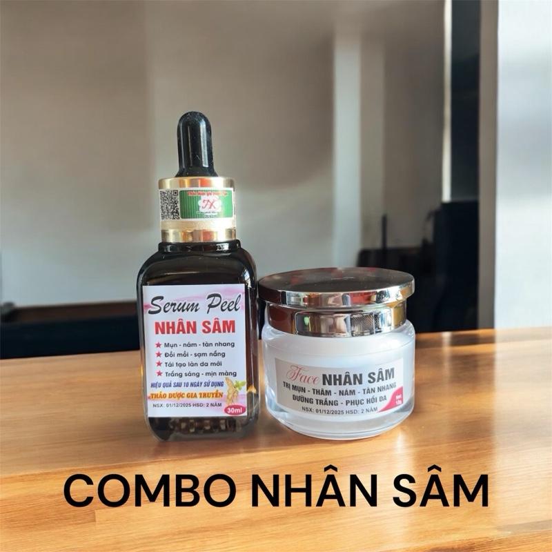 1 combo tái tạo thảo dược nhân sâm+ kem face nhân sâm hổ trợ mụn nám tàn nhang kem 12g Skincare