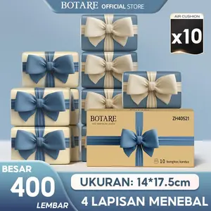 【10 bungkus per dus】Botare Air-Cushion Tisu Muka Deluxe Lembut 4 Lapisan 400 helai