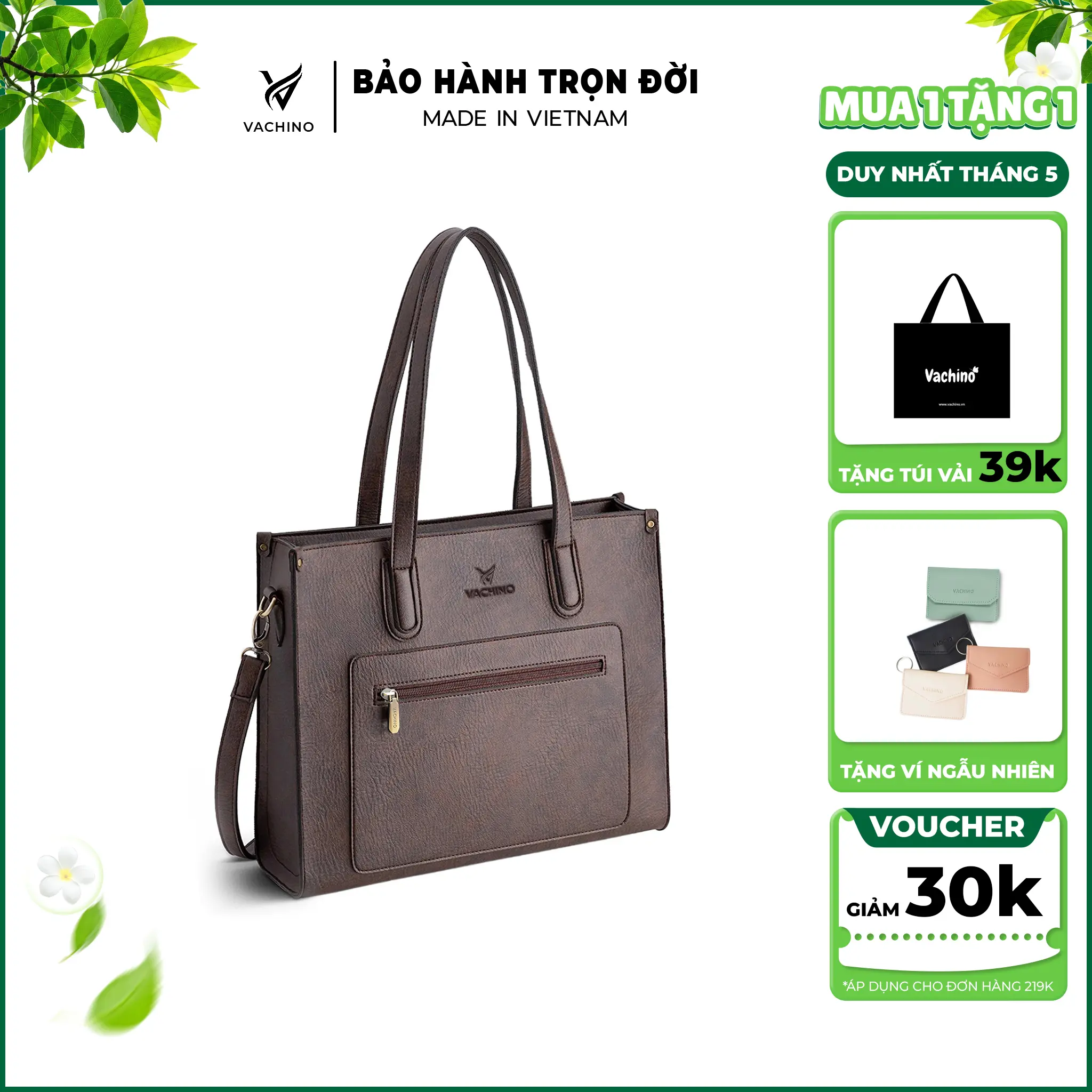 Túi xách công sở thời trang cao cấp VACHINO - TX011 đựng laptop 15.6in Bag Nam