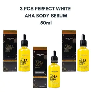 PAKET isi 1/ 2/ 3 PCS PERFECT WHITE AHA BODY SERUM WHITENING & MOISTURIZING 50ML