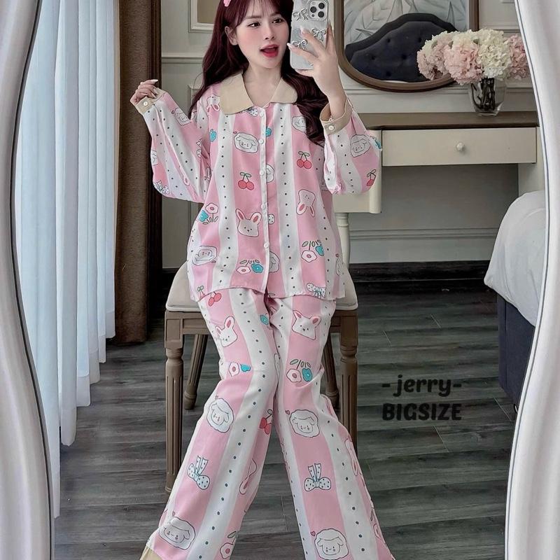 [BIGSIZE] Đồ Ngủ Tay Dài Chất Liệu Mango Jerry Home 8