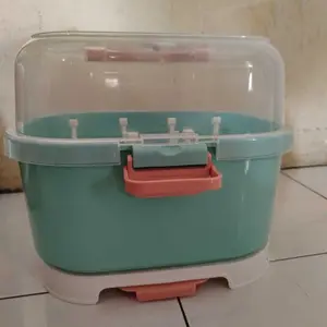 TUUMi Kotak Penyimpanan Botol Susu Besar Rak Pengering Botol Susu  Pelindung Debu dan Penampung Air Kotak Penyimpanan Peralatan Makan Bayi
