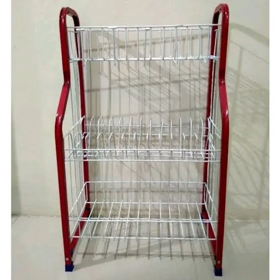 Rak piring / Rak dapur minimalis susun 3 pipa