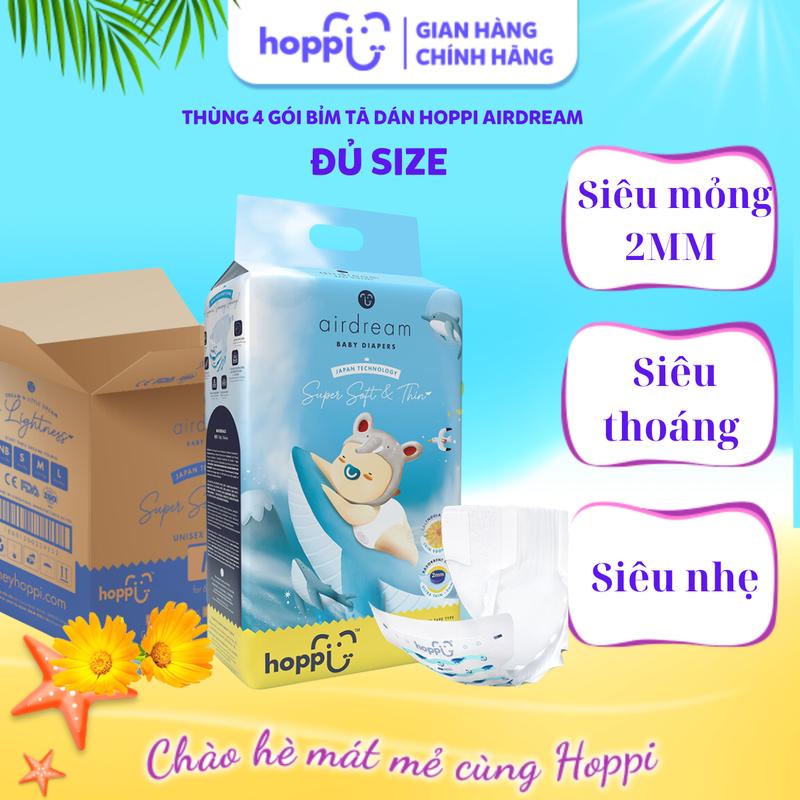 [ Duy nhất trên live] Mua 3 bịch bỉm Hoppi Airdream bất kì tặng ngay 1 bịch cùng loại ( đủ các size cho bé )