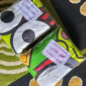 SPREI MOTIF KEROPI KARAKTER ANAK SET SARUNG BANTAL DAN SARUNG GULING (Bahan Katun Adem Lembut dan Tidak Luntur)