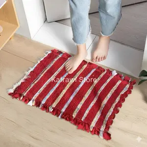 Keset anyam rawis 40x60cm random kaos nyerap air antislip