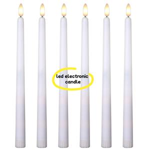 6PCS LED Candle light battery operated flameless Realistic White Candle Stick birthday decoration LED Night Lamp