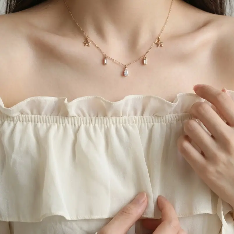 Kalung Berlian Kalung Wanita Kalung Titanium Anti Karat Anti Luntur