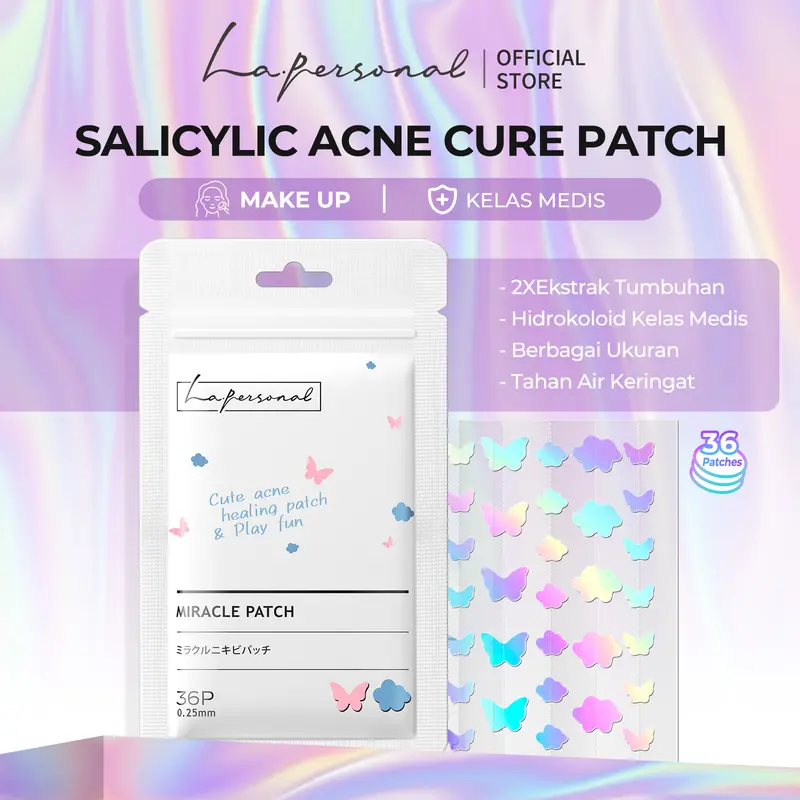 La.personal - Salicylic Acid Acne Pimple Patch Laser Make up 36Patches | 2X Ekstrak Botani Tea Tree Oil Witch Hazel Water 0