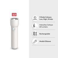 Gambar AZKO Apa Senter Rechargeable 2 Watt 60 Lumen - Putih Flashlight Torch Light Lampu Darurat Lampu Genggam dari AZKO ID Kota Administrasi Jakarta Barat 4 Tokopedia