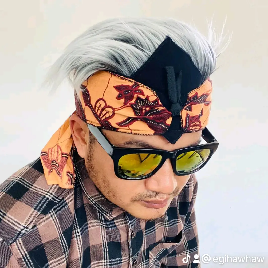 topi udeng rambut palsu totopong sunda bulu Korea