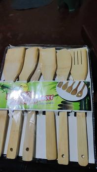 Product Review of 6IN1 Bamboo Utensil Set Bamboo Sandok And Sansi Set For Non Stick Pans Kitchen Utensil Set Bamboo Cooking Utensils from j**6 0