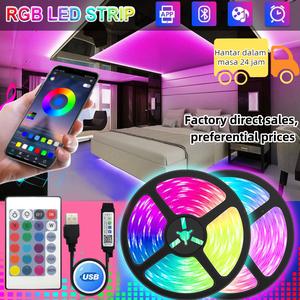Lampu Hiasan, Jalur Cahaya RGB, Panjang 2m-30m, Kawalan Bluetooth dan USB Inframerah, Jalur Cahaya Fleksibel, Lampu Latar, Lampu Hiasan LED Home Lighting