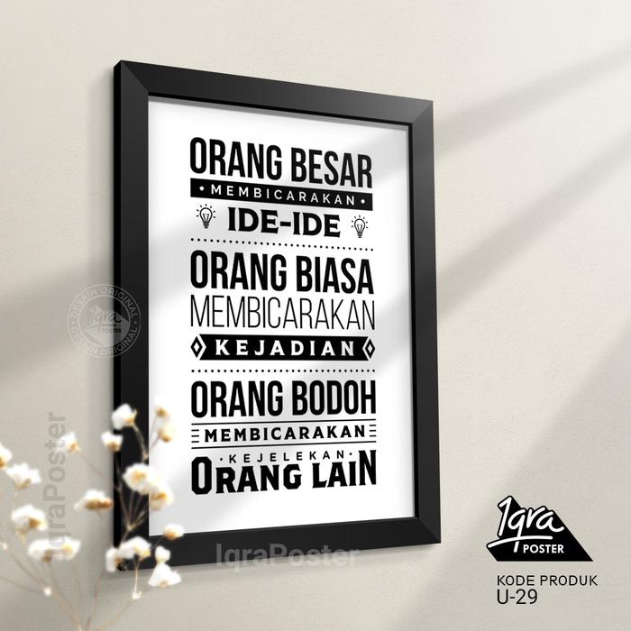 Gambar Orang Besar - Hiasan Dinding Poster Motivasi Ruang Kerja & Pigura A4 dari Iqra Poster Kota Bandung Tokopedia