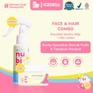 Nubiko Face & Hair Essential Soothe 30gr Moisturizer Anak & Hair Lotion 100 ml dengan Argan Oil