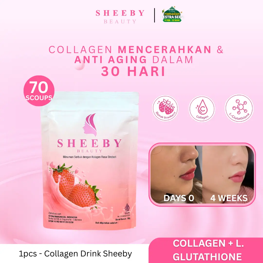 Sheeby Beauty Collagen Drink 1 PCS – Glutathione, Anti Aging, Anti Acne, Whitening Booster, Pencerah dari Dalam