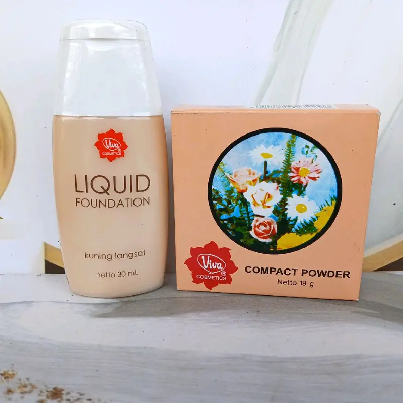 PAKET VIVA LIQUID FOUNDATION+COMPACT POWDER Set Kosmetik Wajah 1
