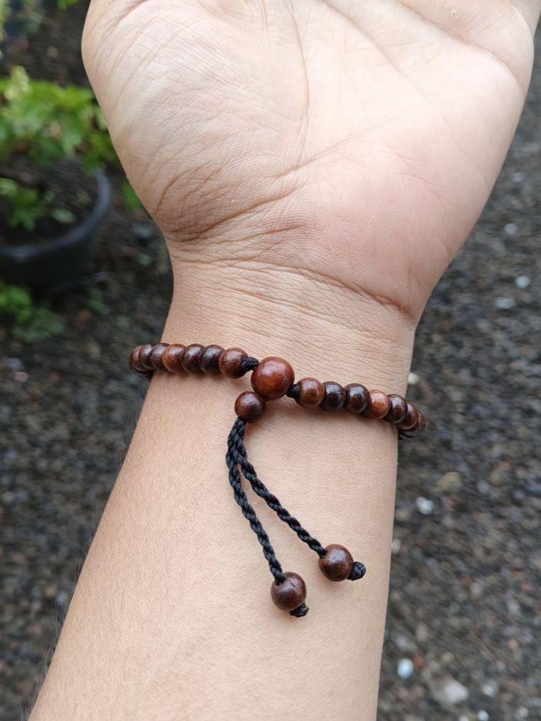 Gelang Tasbih Stigi Asli 5mm Gelang Kayu Setigi