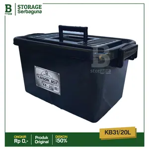 Akako Container Box Hitam KB 31 L kontainer penyimpanan Murah Serbaguna 20 Liter BSM warna Hitam