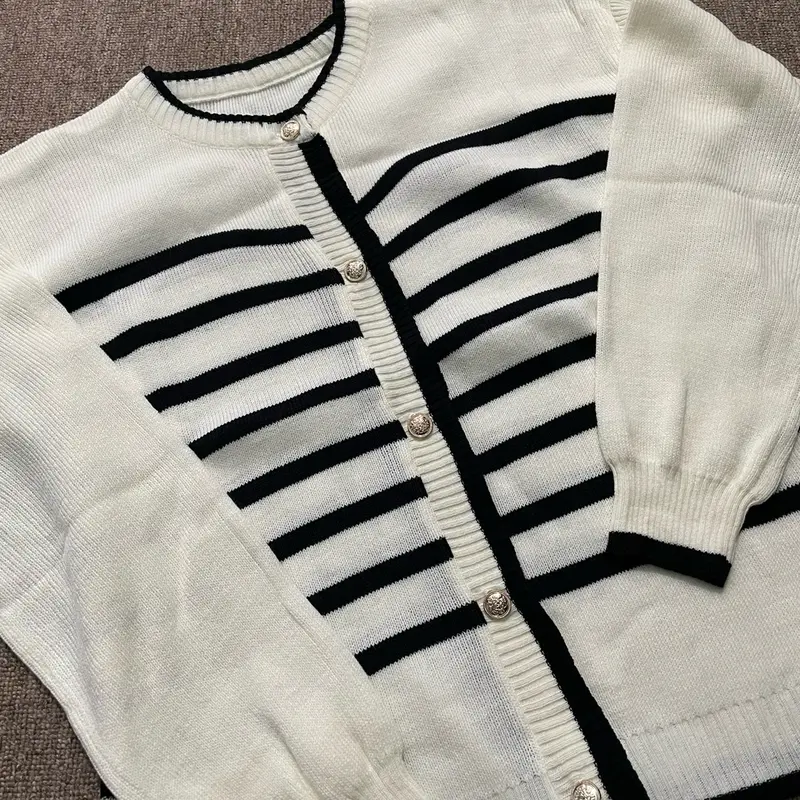 Jiyo Stripe Cardigan Oversize | Ld 120-130cm Basic Knitwear 7