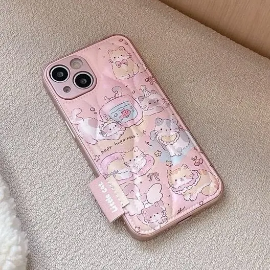 JELLOCASE Playful Kitten Pink Protective Case Full Premium Case for 11-16 Pro Max 5