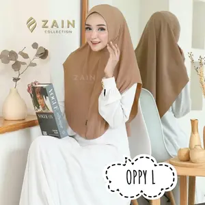 ZAIN Hijab Bergo OPPY Plisket Size M-L Jilbab Jersey Polos Pad Soft Pad Anti Tembem High Quality Kerudung Instan Dewasa