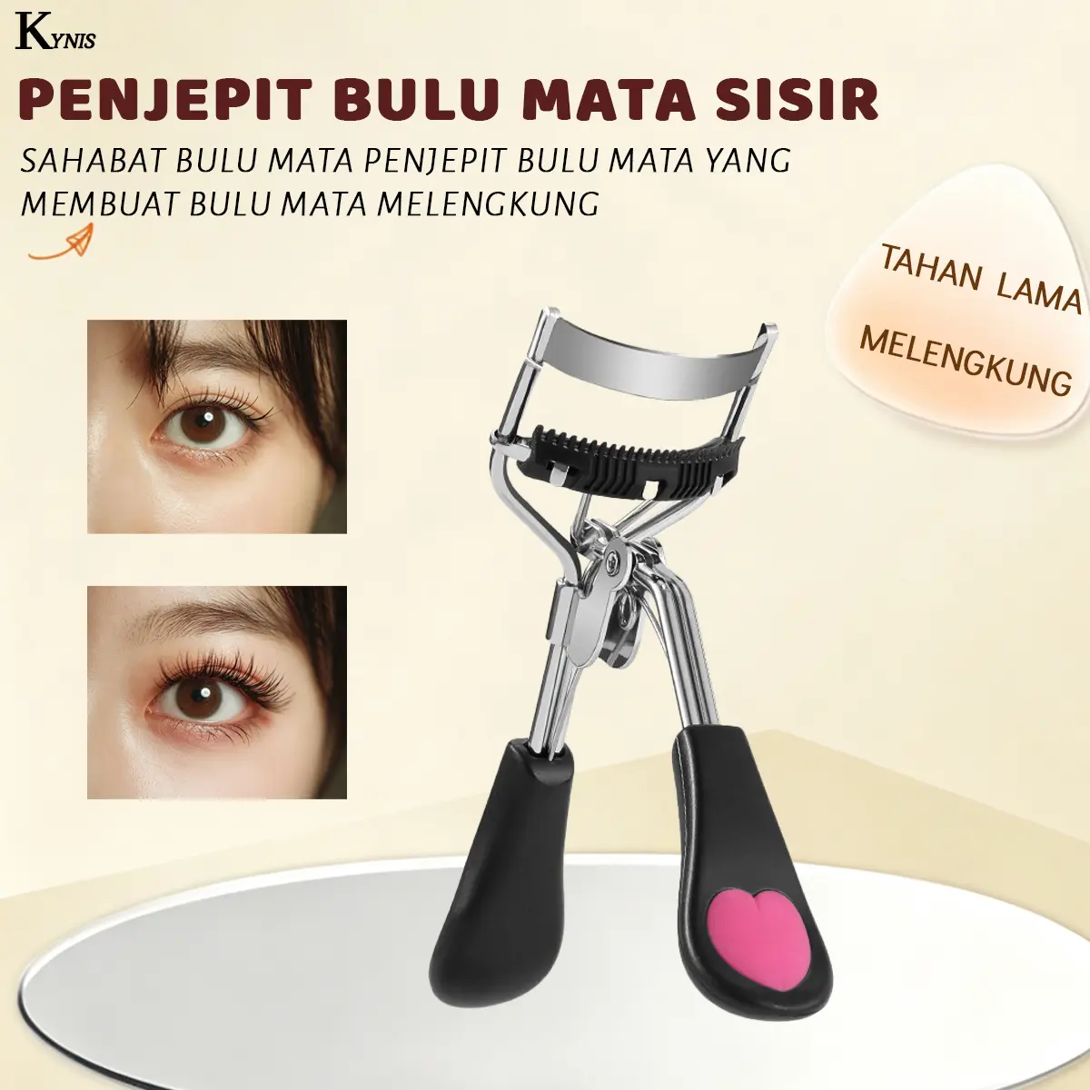 Penjepit Bulu Mata Lengkung Natural，Penjepit Bulu Mata Sisir Eyelash Curler, Penjepit Pelentik Bulu Mata Lentik Instan Lengkung Natural, Portable Makeup Tools Nyaman untuk Mata Asia, Lasting Curl Tidak Merusak Bulu Mata