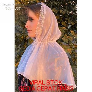 Hijab Muslimah yang bergaya untuk Hari Raya Termasuk Klip Pengikat, Jahitan Renda Sederhana, Organza Elastik, Monokrom, Bawal Kirana, Songket Melayu, Bunga Buatan Tangan, Benang Kelantan, Kapas Premium, Selendang Sulam Eid