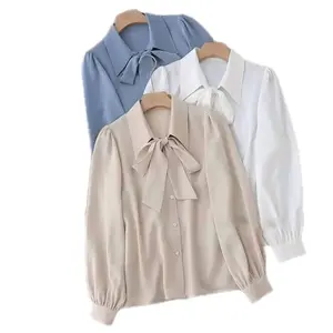 KEMEJA KATUN POLY AYURA ATASAN KOREA STAYLE TALI LEHER Nyaman