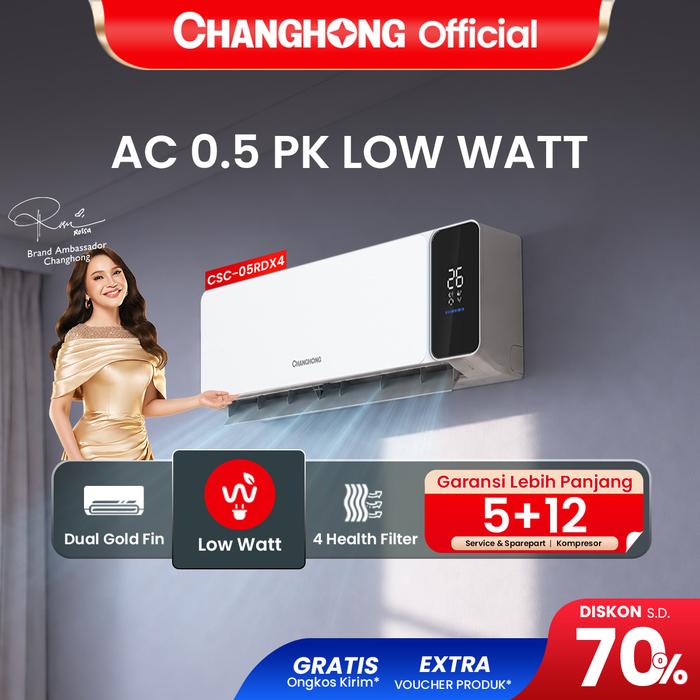 Gambar Changhong AC Split 0.5 PK Low Watt R32 - CSC-05RDX4 dari Changhong Medan Official Kab. Deli Serdang Tokopedia