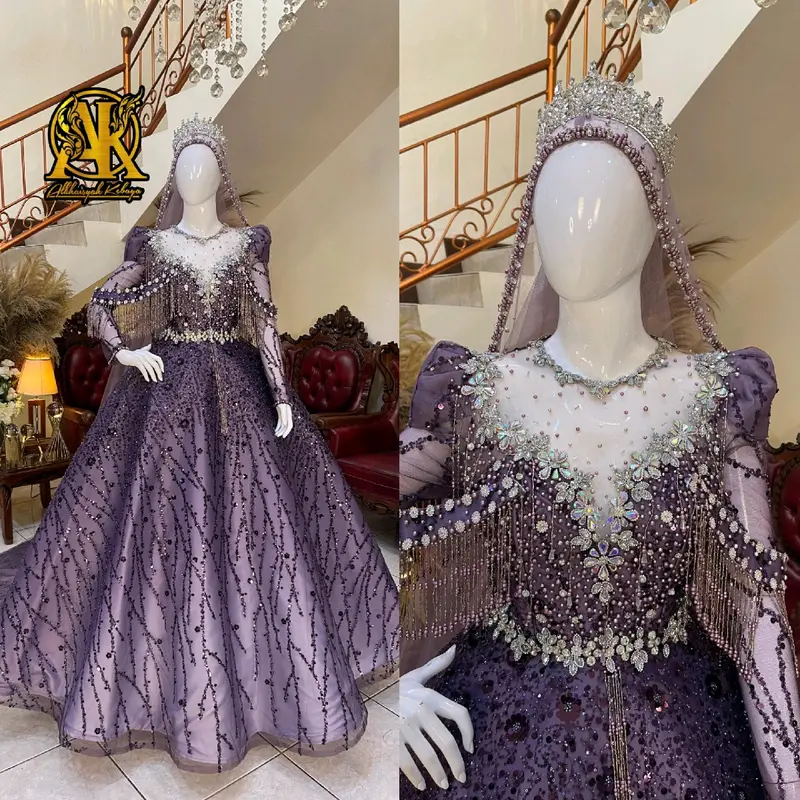 Gaun pengantin barbie luxury gradasi full payet Mewah 1