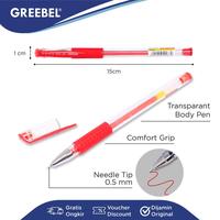 Gambar [ 6 Pulpen ] Greebel Pulpen Gel Pen GP-510 Primary Merah0.5 (6PCS/SET) dari GREEBEL Kota Administrasi Jakarta Barat 4 Tokopedia