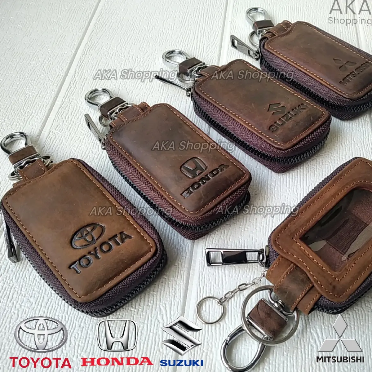 [GK MERK08] Dompet STNK Gantungan  Kunci Mobil | Remote | Kulit Asli | Genuine Leather keyless Car