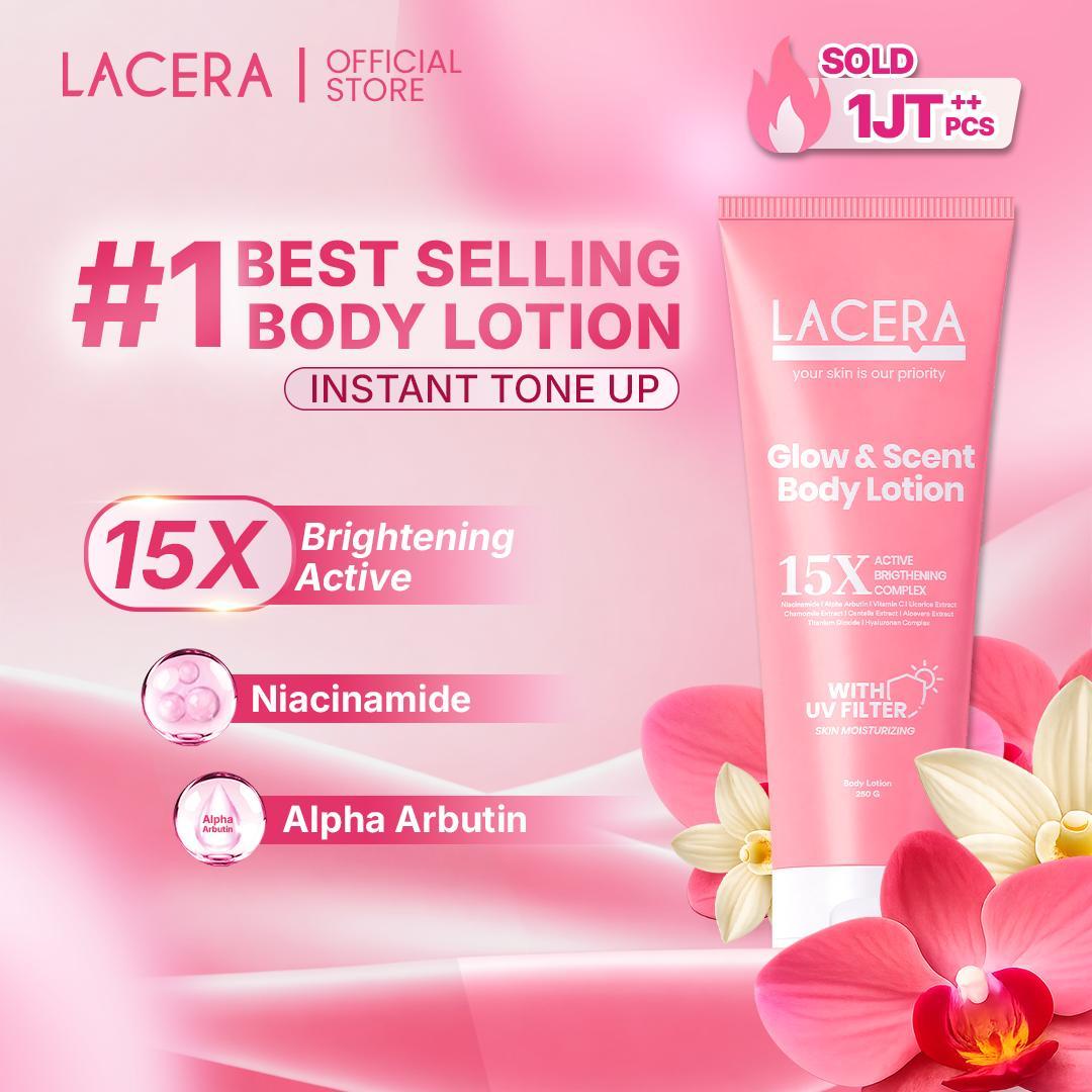 [Paket Seserahan] Lacera Body Wash Sabun Cair + 2 pcs LACERA Glow & Scent Body Lotion + Lacera Axilarry Cream Brightening