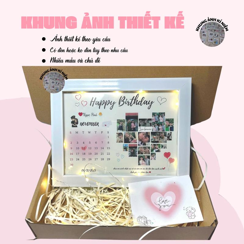 tặng hộp + rơm khung ảnh thiết kế kt 15*20,quà tặng sinh nhật,dịp lễ,kỉ niệm