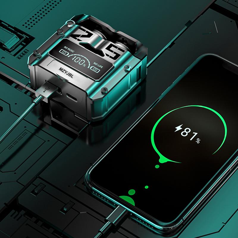 MZYJBL M25 Wireless Earphones TWS Bluetooth Gaming Earbuds LED Display Screen Headphones In-Ear Touch Control HiFI Stereo Headsets With Mic Gaming Binaural For Android IOS 4