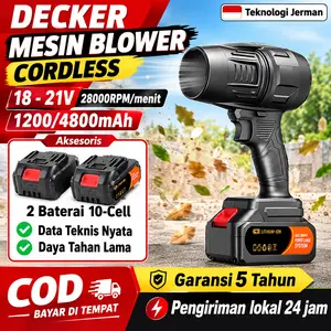DECKER Mesin Blower Angin Mini Portable Cordless Baterai Brushless 90000RPM Brushless Blower Baterai Litium Turbo Blower Aksesori  Jet Fan Turbo Blower