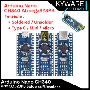 KYWARE Arduino Nano Compatible Board V3 ATMEGA328PB CH340 Atmega 328 PB Solder Unsolder Mini Micro USB Type C FT232