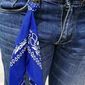 Bandana Paisley Techwear dengan Carabiner Clip - Aksesoris Gantung Tas & Celana