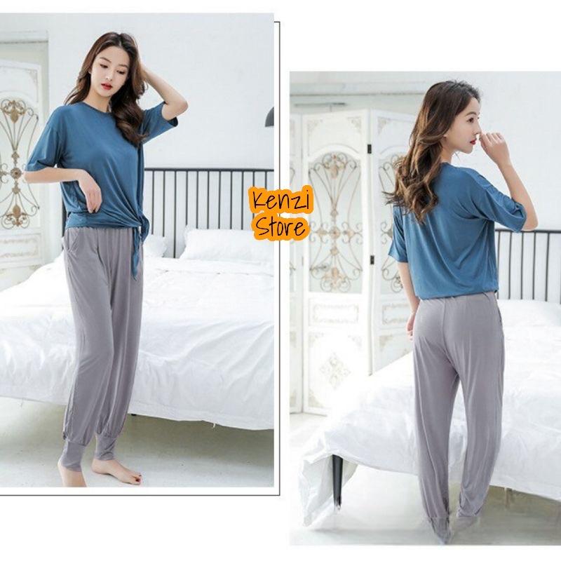 Celamis Aladin Inner Pants Celana Aladin Size Standar & jumbo Hitam Cantik Melar Nyaman Panjang Rayon Santai Tidur Baggy Dalaman Stretch Kerja Motif Kantor 1