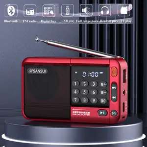 SANSUI F33 Retro Wireless Bluetooth Speaker Portable FM Radio Stereo Subwoofer Mini Plug in Walkman Full Band MP3 Music Player