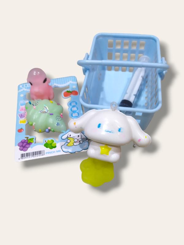 Mainan Squishy Karakter Sanrio mini dan jelly suntik satu set cute Viral splat toys 4