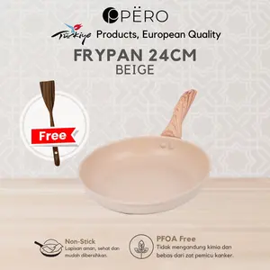 [BEST DEAL] Pero Frypan 24cm Nonstick Granite Wooden Handle FREE Sutil / Wajan Tanpa Minyak